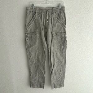 Anthropologie Cotton Lyocell Blend Grey Lightweight Utility Straight Leg Pants